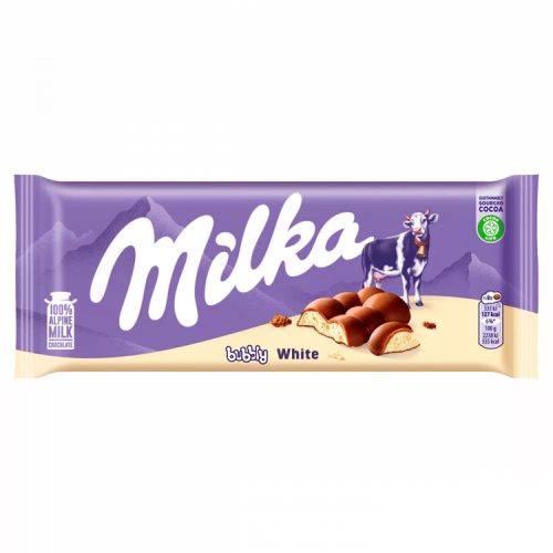 Milka bar white chocolate bubbly - 95g