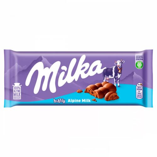 Milka bubbly alpine chocolate bar - 90g