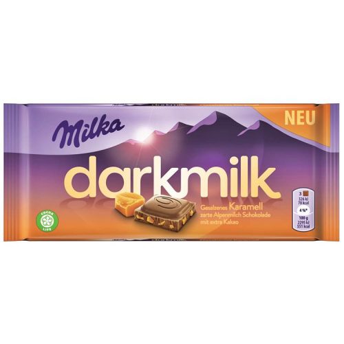 Milka chocolate bar dark-milk salted caramel - 85g